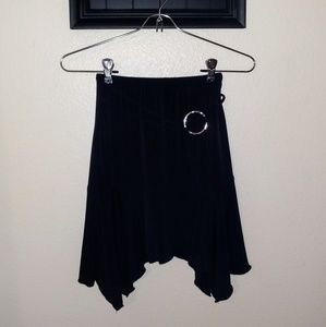 Little black skirt with uneven hemline